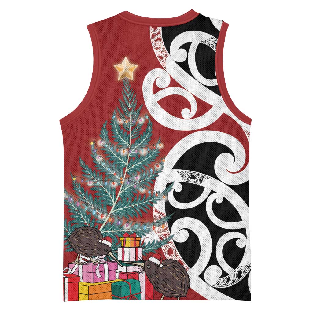 New Zealand Silver Fern Christmas Tree Basketball Jersey Meri Kirihimete - Aussie Hoodie