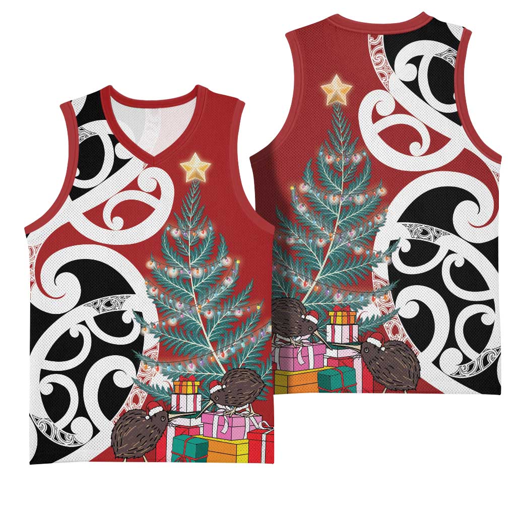 New Zealand Silver Fern Christmas Tree Basketball Jersey Meri Kirihimete - Aussie Hoodie