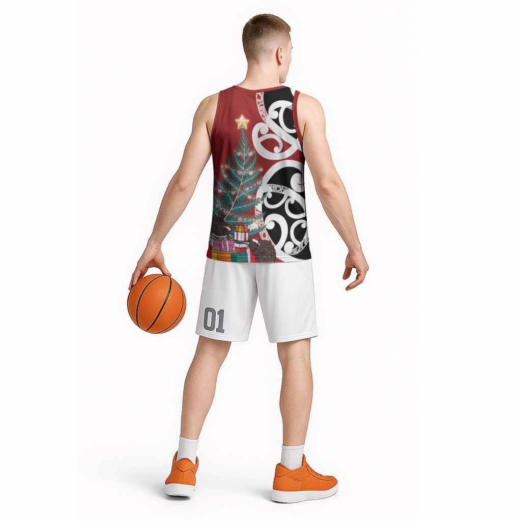 New Zealand Silver Fern Christmas Tree Basketball Jersey Meri Kirihimete - Aussie Hoodie