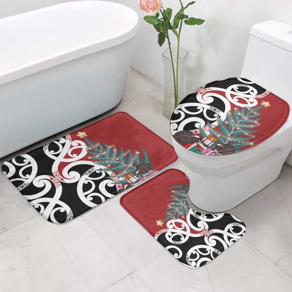 New Zealand Silver Fern Christmas Tree Bathroom Set Meri Kirihimete - Aussie Hoodie