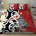 New Zealand Silver Fern Christmas Tree Bedding Set Meri Kirihimete - Aussie Hoodie