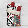 New Zealand Silver Fern Christmas Tree Bedding Set Meri Kirihimete - Aussie Hoodie