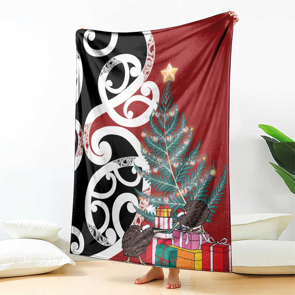 New Zealand Silver Fern Christmas Tree Blanket Meri Kirihimete - Aussie Hoodie