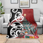 New Zealand Silver Fern Christmas Tree Blanket Meri Kirihimete - Aussie Hoodie
