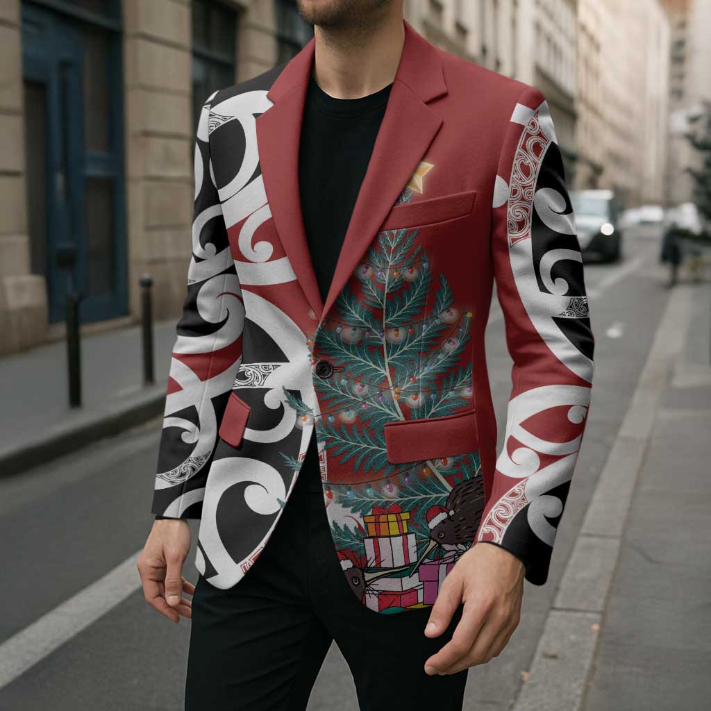 New Zealand Silver Fern Christmas Tree Blazer Meri Kirihimete - Aussie Hoodie