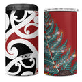 New Zealand Silver Fern Christmas Tree 4 in 1 Can Cooler Tumbler Meri Kirihimete - Aussie Hoodie