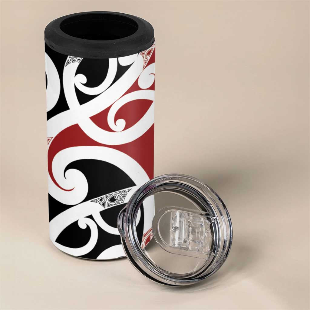 New Zealand Silver Fern Christmas Tree 4 in 1 Can Cooler Tumbler Meri Kirihimete - Aussie Hoodie