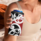 New Zealand Silver Fern Christmas Tree 4 in 1 Can Cooler Tumbler Meri Kirihimete - Aussie Hoodie