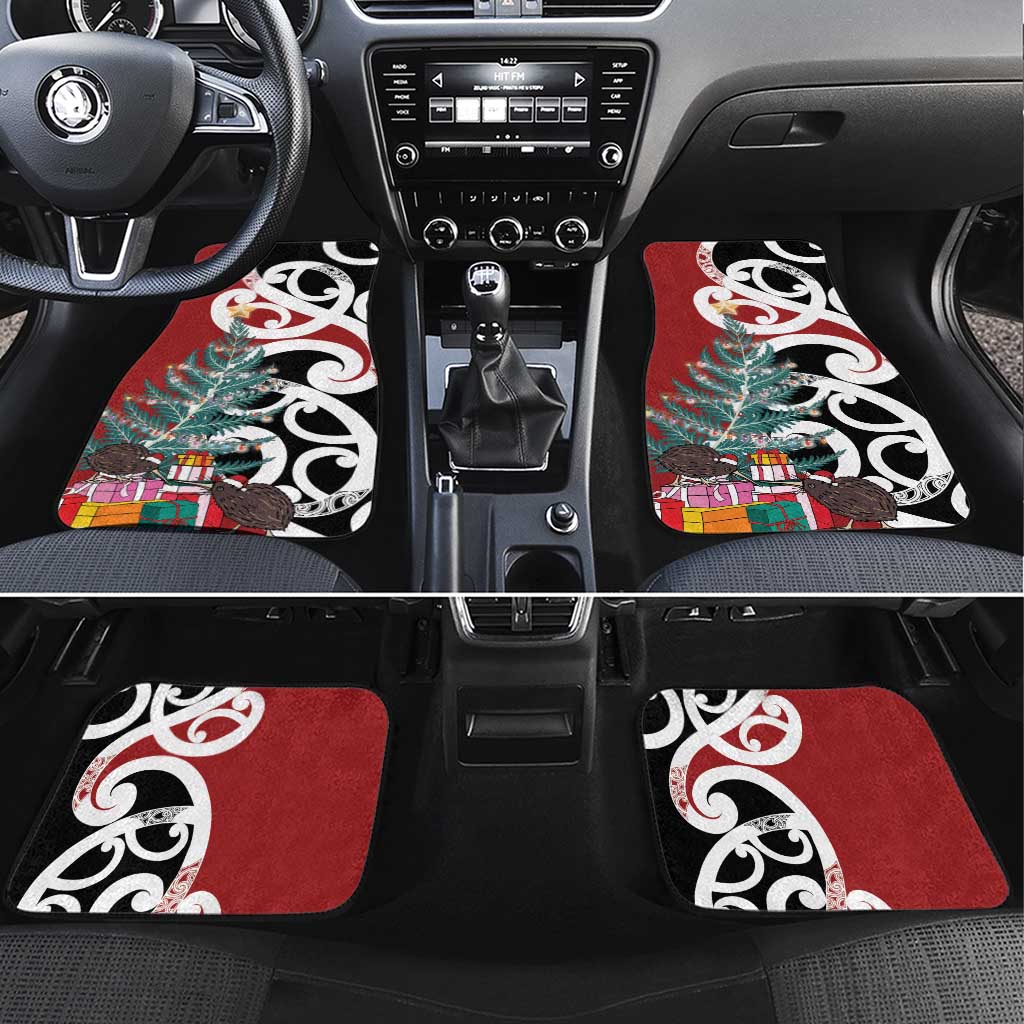 New Zealand Silver Fern Christmas Tree Car Mats Meri Kirihimete - Aussie Hoodie