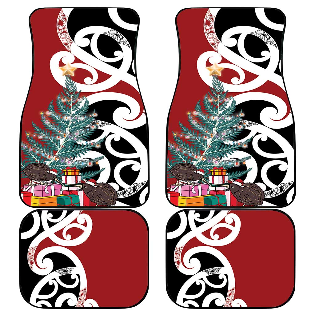 New Zealand Silver Fern Christmas Tree Car Mats Meri Kirihimete - Aussie Hoodie