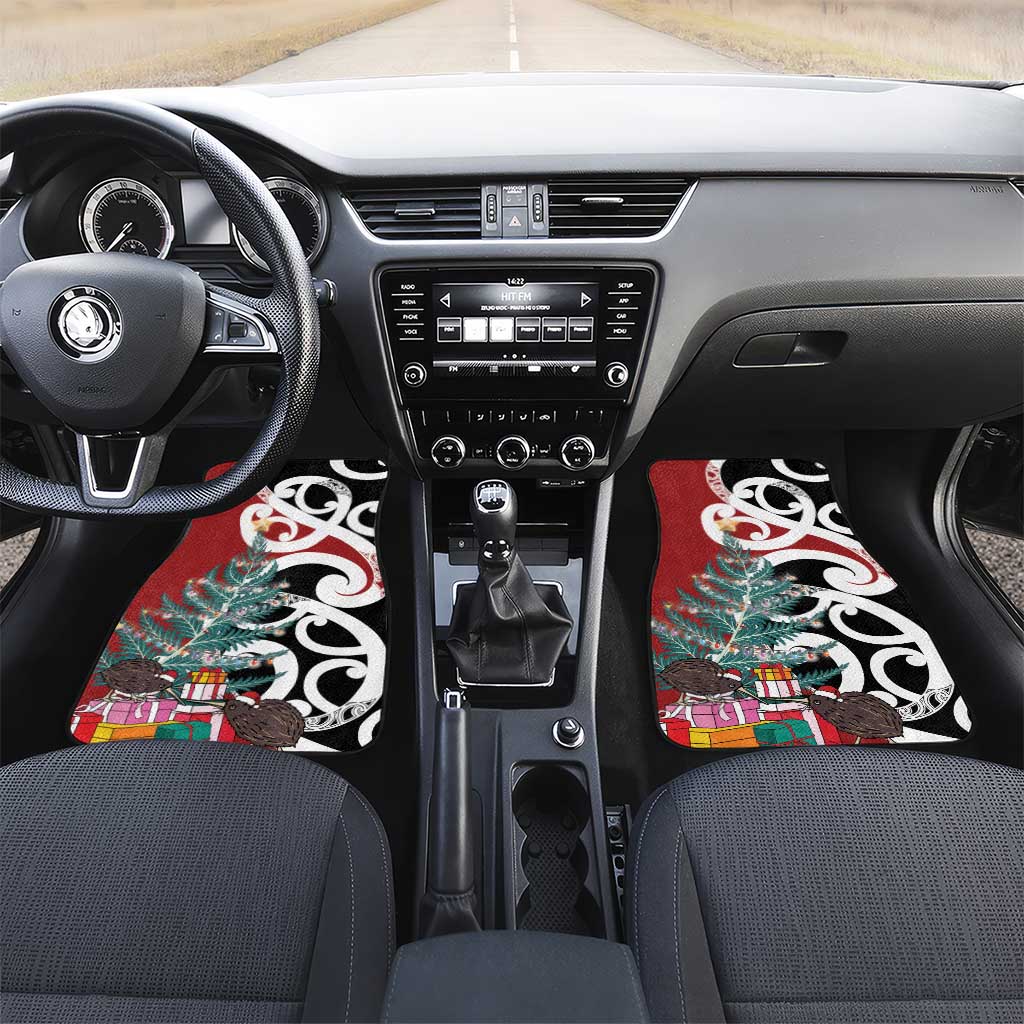 New Zealand Silver Fern Christmas Tree Car Mats Meri Kirihimete - Aussie Hoodie