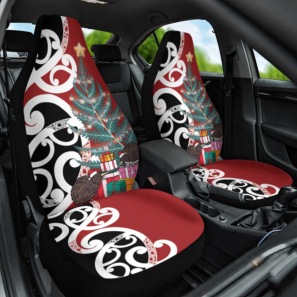 New Zealand Silver Fern Christmas Tree Car Seat Cover Meri Kirihimete - Aussie Hoodie