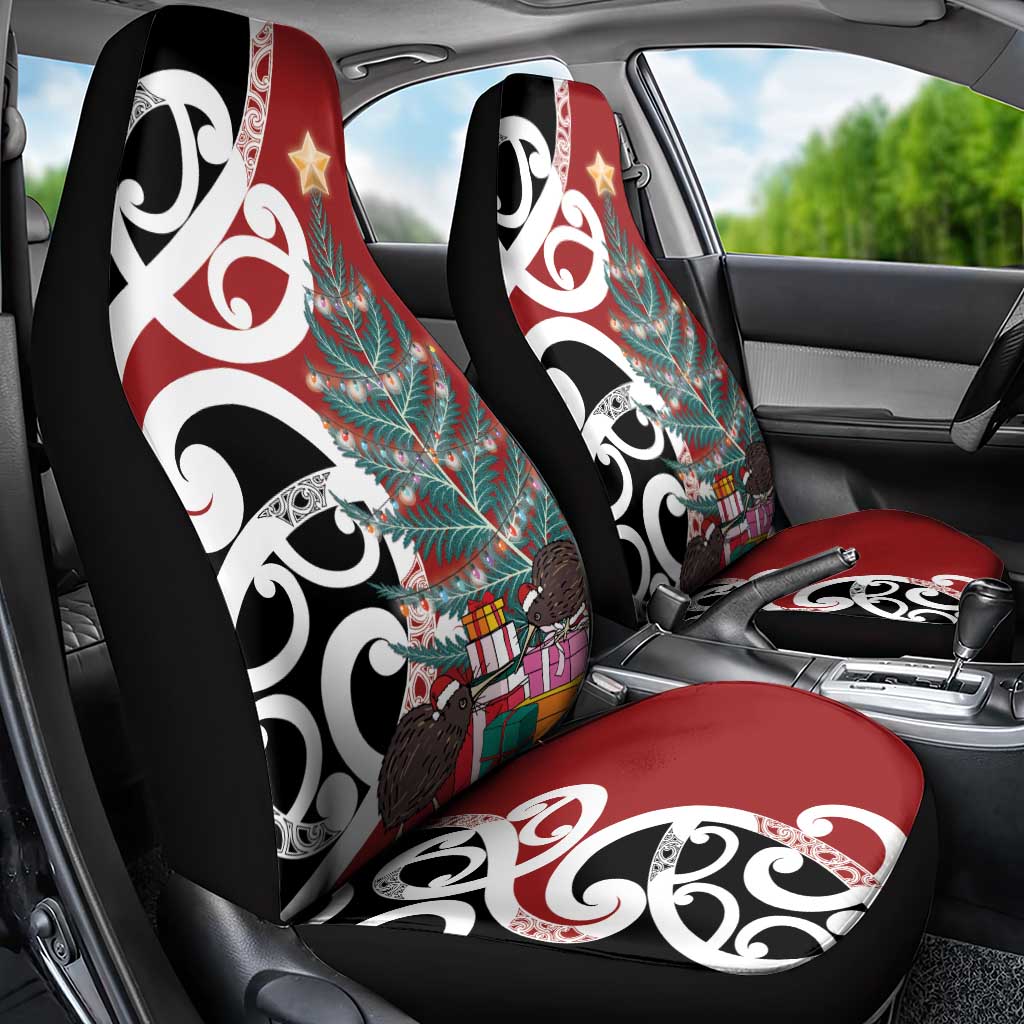 New Zealand Silver Fern Christmas Tree Car Seat Cover Meri Kirihimete - Aussie Hoodie