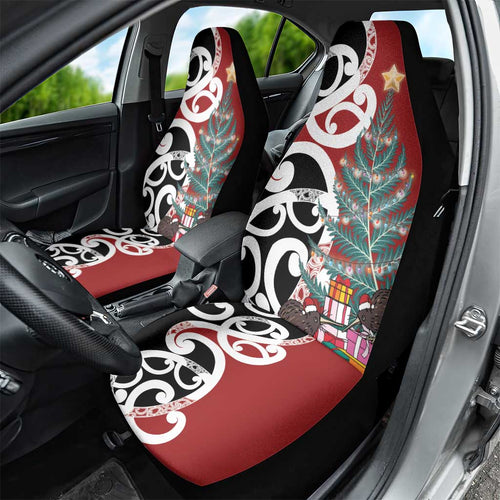 New Zealand Silver Fern Christmas Tree Car Seat Cover Meri Kirihimete - Aussie Hoodie