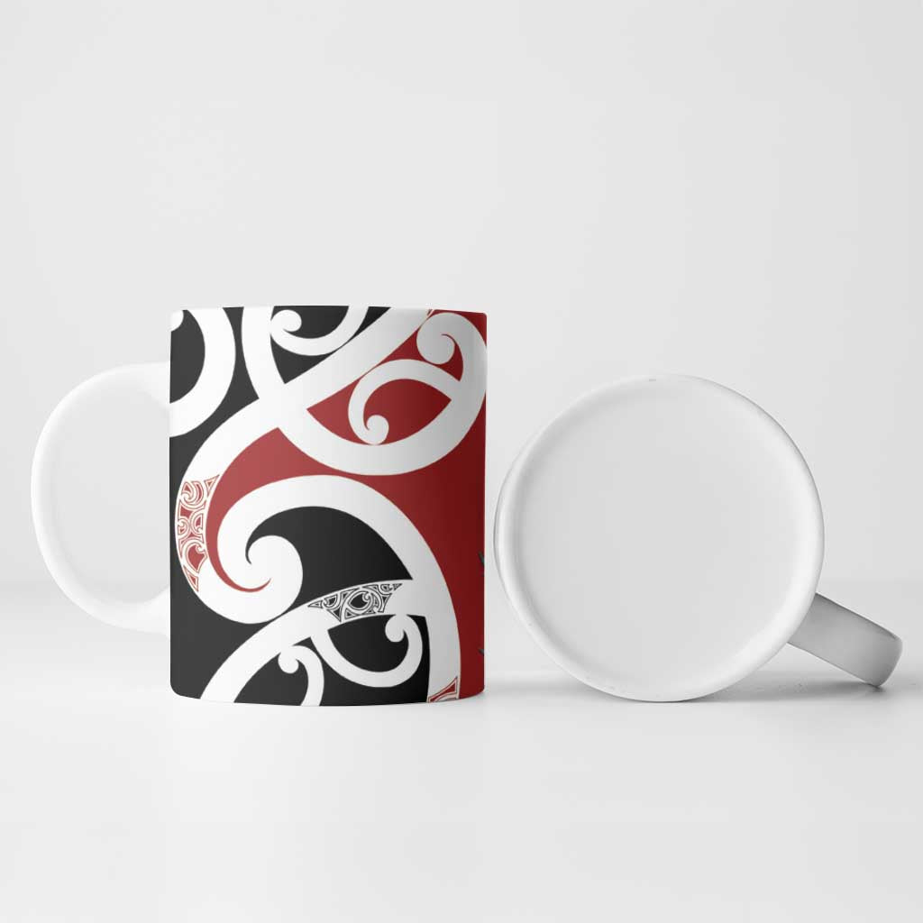 New Zealand Silver Fern Christmas Tree Ceramic Mug Meri Kirihimete - Aussie Hoodie