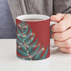 New Zealand Silver Fern Christmas Tree Ceramic Mug Meri Kirihimete - Aussie Hoodie