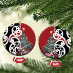 New Zealand Silver Fern Christmas Tree Ceramic Ornament Meri Kirihimete - Aussie Hoodie