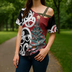 New Zealand Silver Fern Christmas Tree Cross Shoulder Shirt Meri Kirihimete - Aussie Hoodie