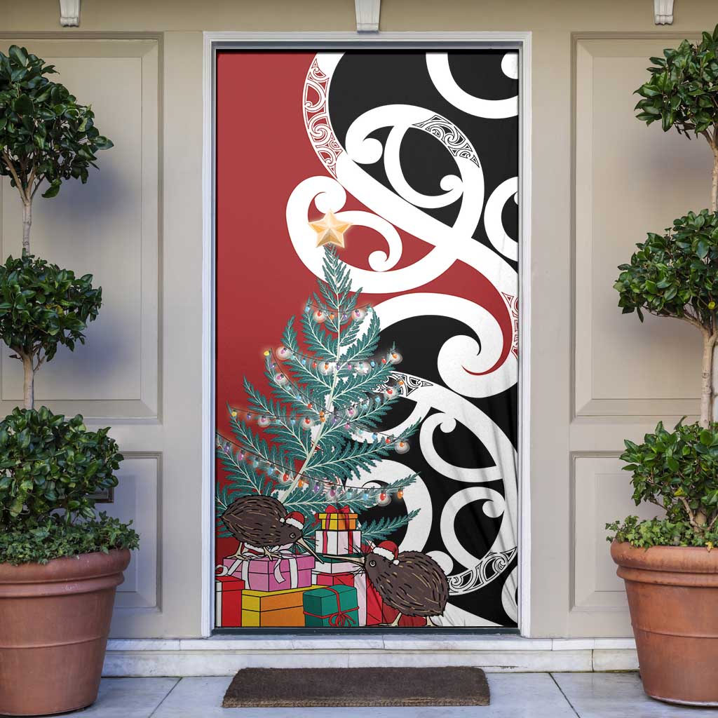 New Zealand Silver Fern Christmas Tree Door Cover Meri Kirihimete - Aussie Hoodie