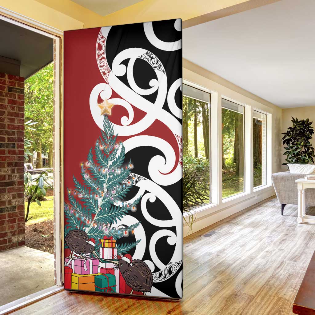 New Zealand Silver Fern Christmas Tree Door Cover Meri Kirihimete - Aussie Hoodie