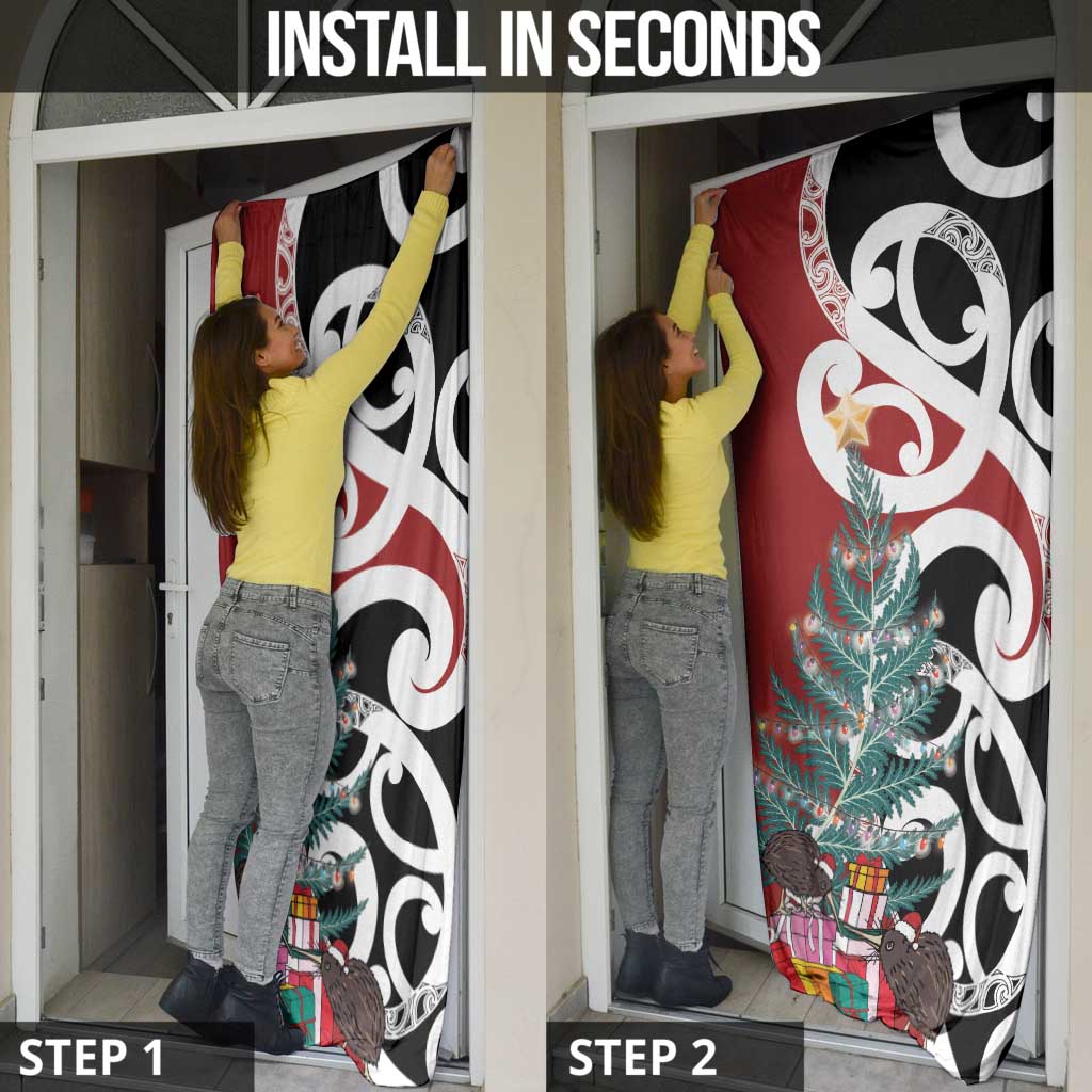 New Zealand Silver Fern Christmas Tree Door Cover Meri Kirihimete - Aussie Hoodie