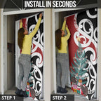 New Zealand Silver Fern Christmas Tree Door Cover Meri Kirihimete - Aussie Hoodie