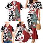 New Zealand Silver Fern Christmas Tree Family Matching Mermaid Dress and Hawaiian Shirt Meri Kirihimete - Aussie Hoodie