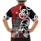 New Zealand Silver Fern Christmas Tree Family Matching Mermaid Dress and Hawaiian Shirt Meri Kirihimete - Aussie Hoodie