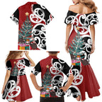 New Zealand Silver Fern Christmas Tree Family Matching Mermaid Dress and Hawaiian Shirt Meri Kirihimete - Aussie Hoodie