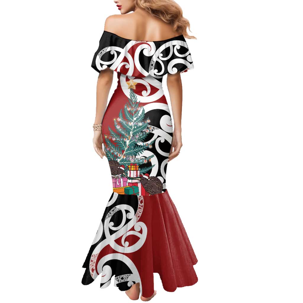 New Zealand Silver Fern Christmas Tree Family Matching Mermaid Dress and Hawaiian Shirt Meri Kirihimete - Aussie Hoodie