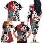 New Zealand Silver Fern Christmas Tree Family Matching Off The Shoulder Long Sleeve Dress and Hawaiian Shirt Meri Kirihimete - Aussie Hoodie