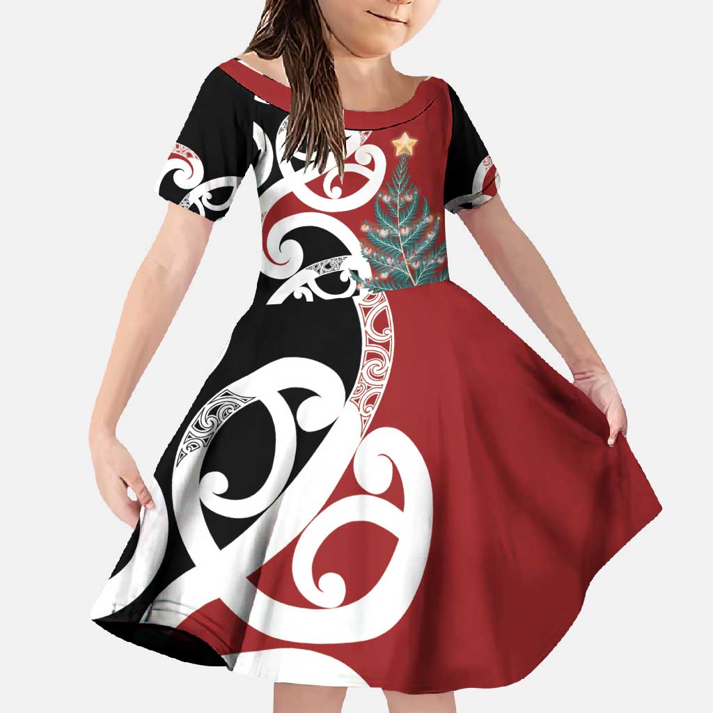 New Zealand Silver Fern Christmas Tree Family Matching Off Shoulder Maxi Dress and Hawaiian Shirt Meri Kirihimete - Aussie Hoodie