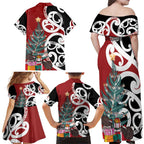 New Zealand Silver Fern Christmas Tree Family Matching Off Shoulder Maxi Dress and Hawaiian Shirt Meri Kirihimete - Aussie Hoodie