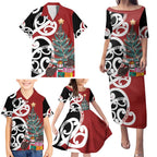 New Zealand Silver Fern Christmas Tree Family Matching Puletasi and Hawaiian Shirt Meri Kirihimete - Aussie Hoodie