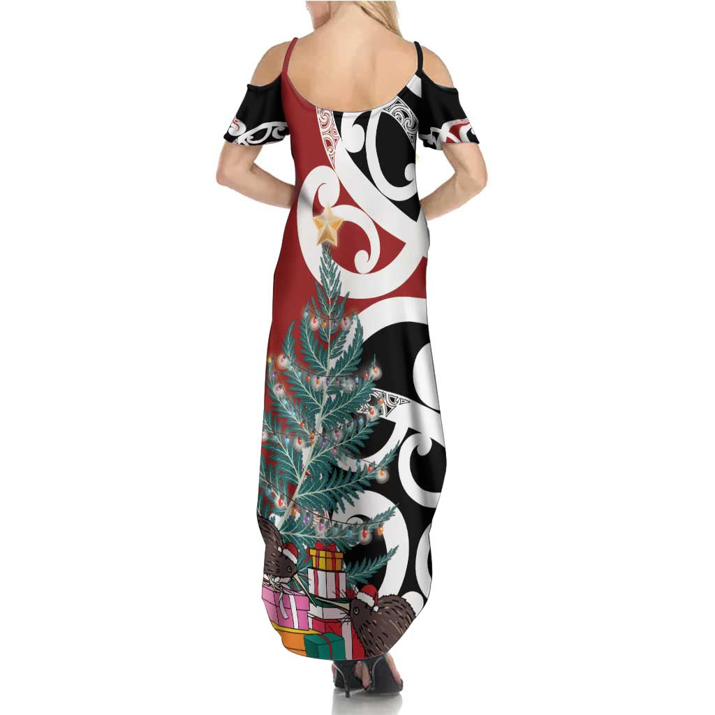 New Zealand Silver Fern Christmas Tree Family Matching Summer Maxi Dress and Hawaiian Shirt Meri Kirihimete - Aussie Hoodie