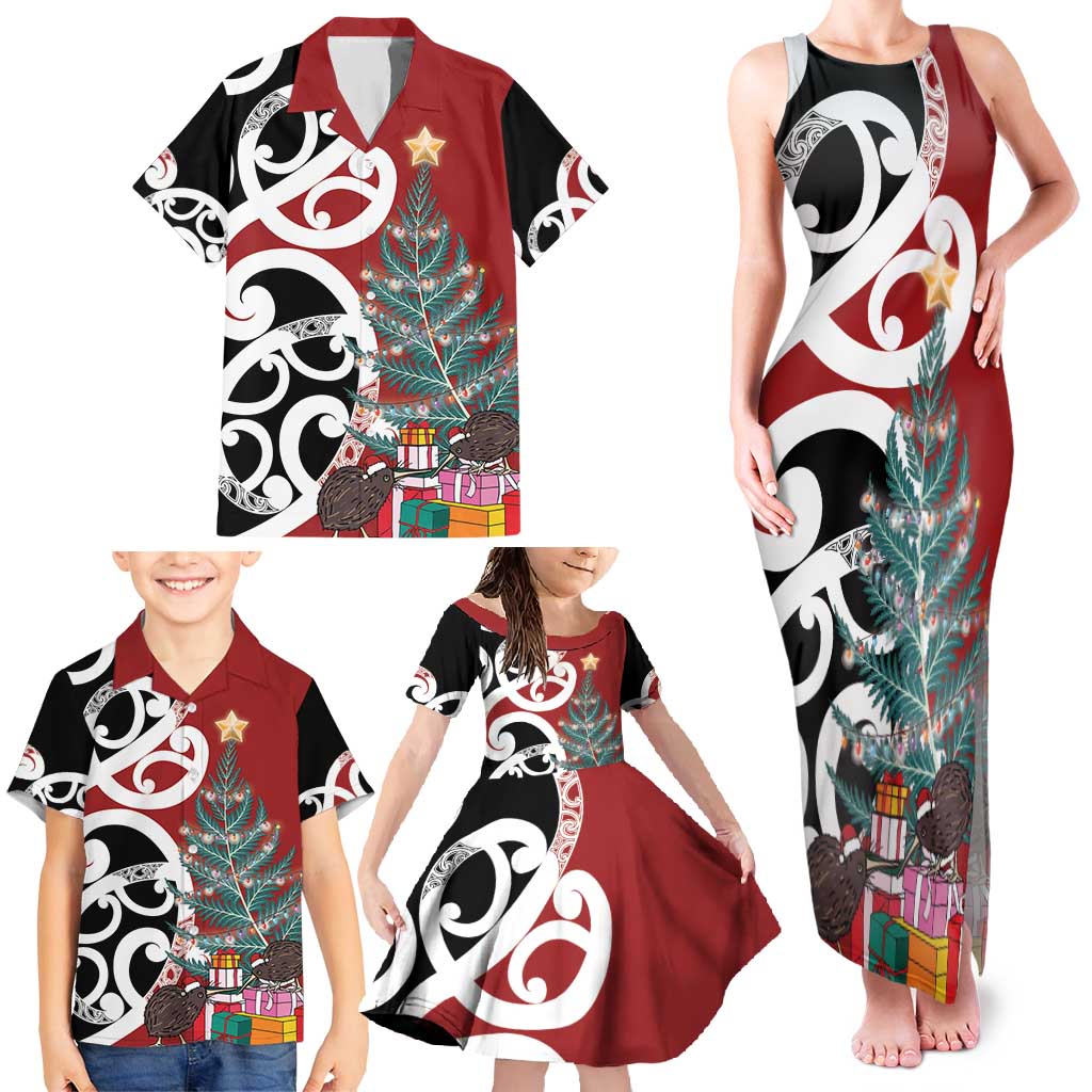 New Zealand Silver Fern Christmas Tree Family Matching Tank Maxi Dress and Hawaiian Shirt Meri Kirihimete - Aussie Hoodie