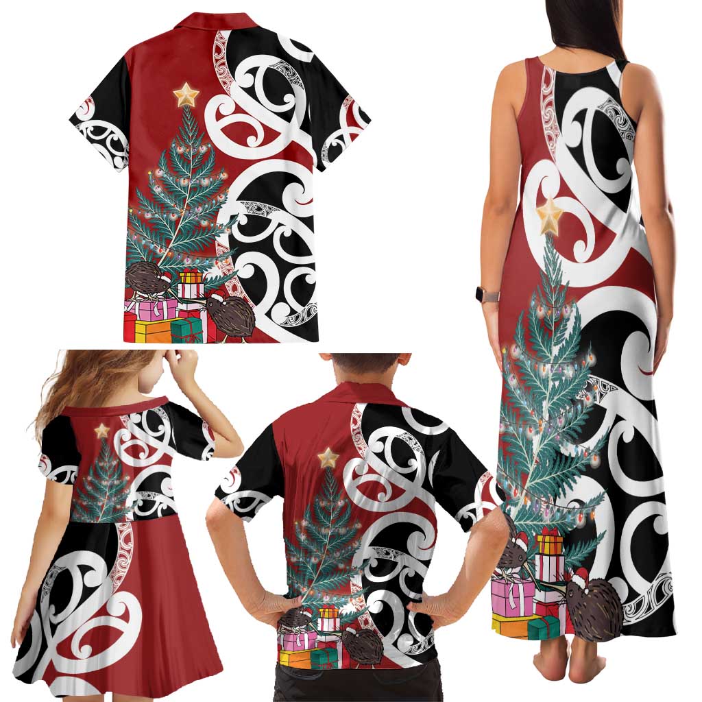 New Zealand Silver Fern Christmas Tree Family Matching Tank Maxi Dress and Hawaiian Shirt Meri Kirihimete - Aussie Hoodie