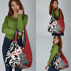 New Zealand Silver Fern Christmas Tree Grocery Bag Meri Kirihimete - Aussie Hoodie