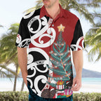 New Zealand Silver Fern Christmas Tree Hawaiian Shirt Meri Kirihimete - Aussie Hoodie