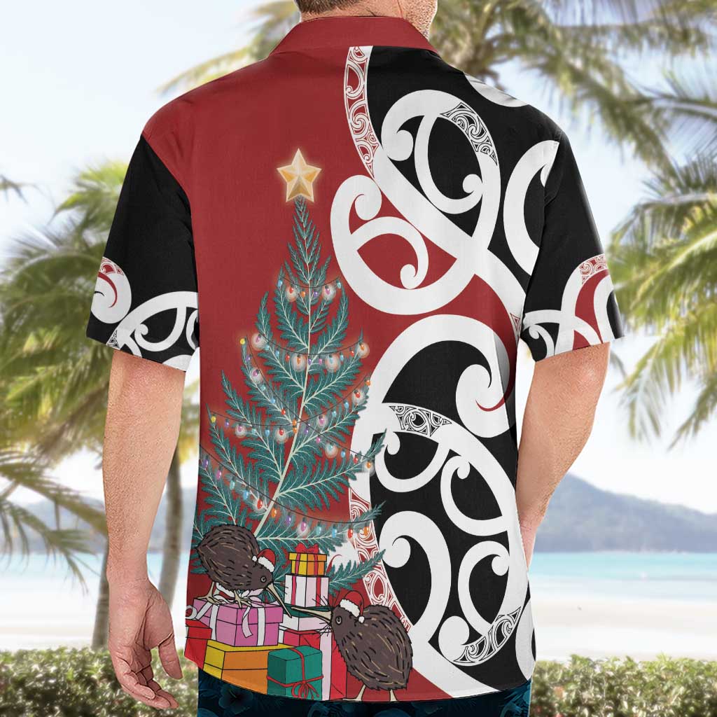 New Zealand Silver Fern Christmas Tree Hawaiian Shirt Meri Kirihimete - Aussie Hoodie