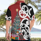New Zealand Silver Fern Christmas Tree Hawaiian Shirt Meri Kirihimete - Aussie Hoodie