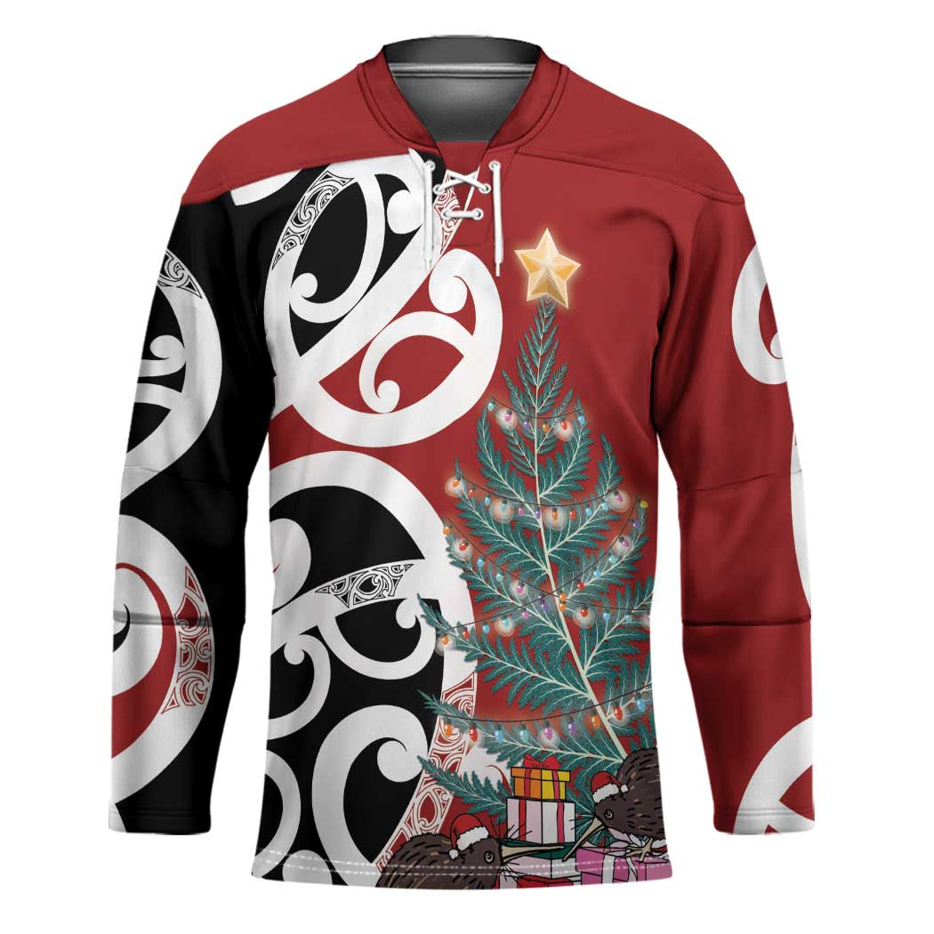 New Zealand Silver Fern Christmas Tree Hockey Jersey Meri Kirihimete - Aussie Hoodie