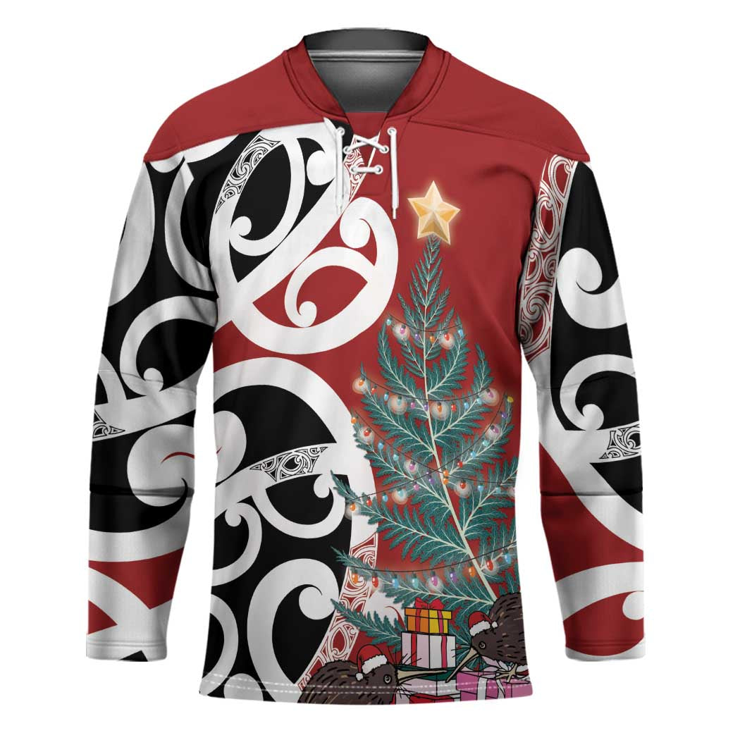 New Zealand Silver Fern Christmas Tree Hockey Jersey Meri Kirihimete - Aussie Hoodie