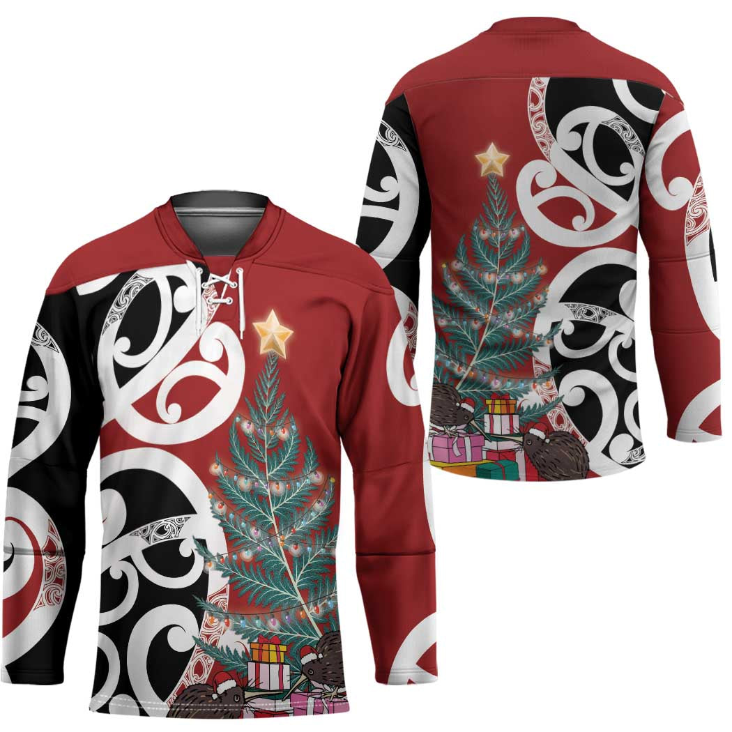 New Zealand Silver Fern Christmas Tree Hockey Jersey Meri Kirihimete - Aussie Hoodie