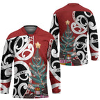 New Zealand Silver Fern Christmas Tree Hockey Jersey Meri Kirihimete - Aussie Hoodie