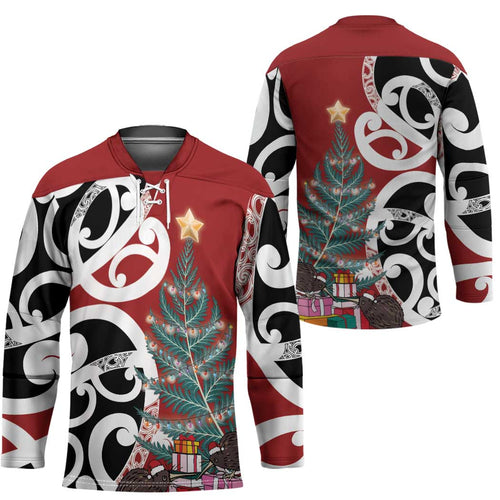 New Zealand Silver Fern Christmas Tree Hockey Jersey Meri Kirihimete - Aussie Hoodie