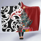 New Zealand Silver Fern Christmas Tree Hooded Blanket Meri Kirihimete - Aussie Hoodie