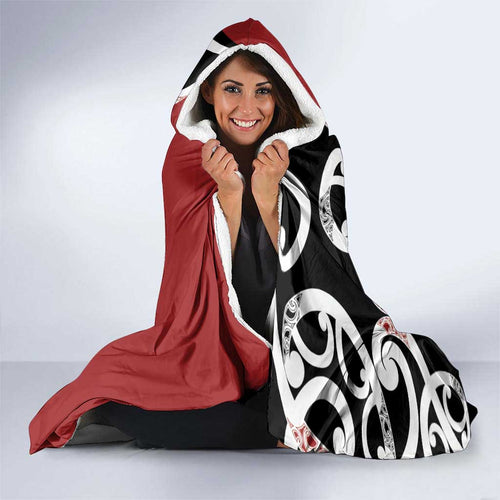 New Zealand Silver Fern Christmas Tree Hooded Blanket Meri Kirihimete - Aussie Hoodie