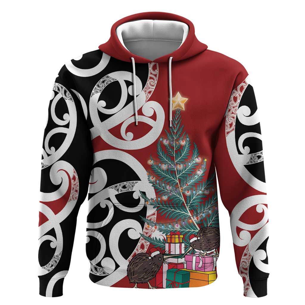 New Zealand Silver Fern Christmas Tree Hoodie Meri Kirihimete - Aussie Hoodie