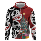 New Zealand Silver Fern Christmas Tree Hoodie Meri Kirihimete - Aussie Hoodie